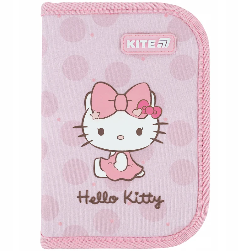 Piórnik szkolny różowy rozkładany z jedną klapką dla dziewczynki Kite Hello Kitty