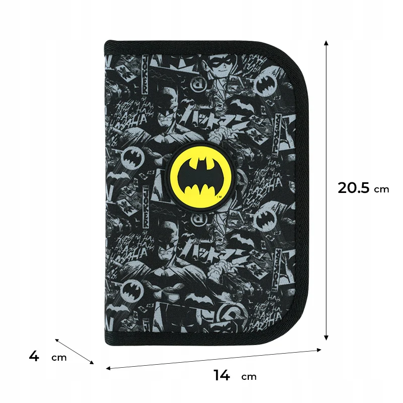 Piórnik szkolny rozkładany dla chłopców czarny dwuklapkowy Batman Kite - Image 3
