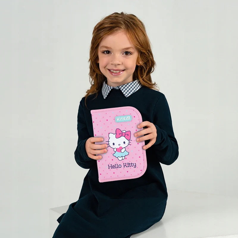 Piórnik szkolny rozkładany dla dziewczynek różowy dwuklapkowy Hello Kitty Kite - Image 2