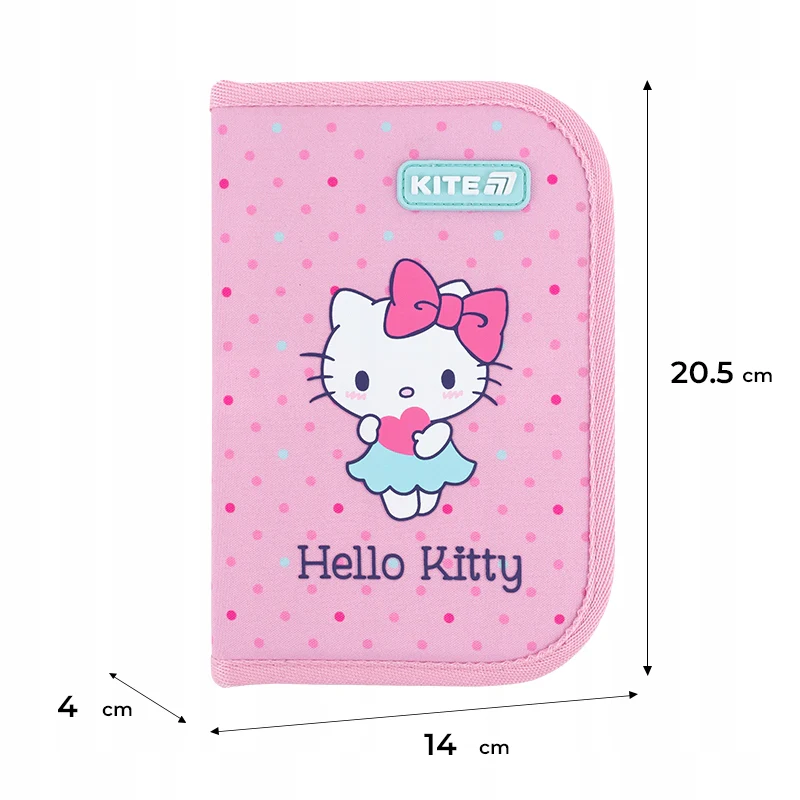 Piórnik szkolny rozkładany dla dziewczynek różowy dwuklapkowy Hello Kitty Kite - Image 4