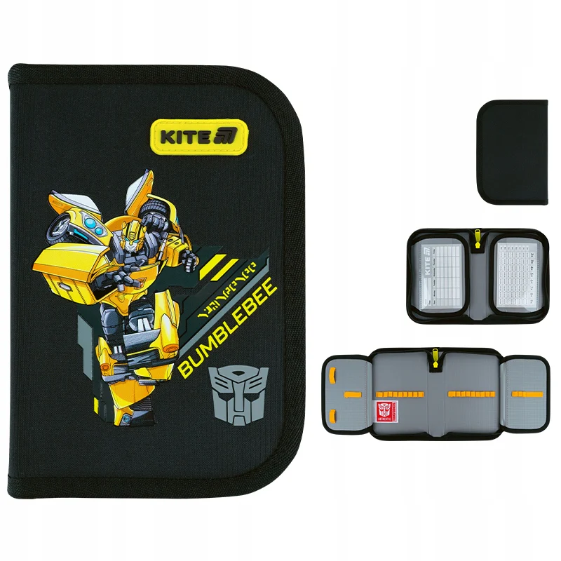 Piórnik szkolny rozkładany dla chłopców czarny Transformers Kite