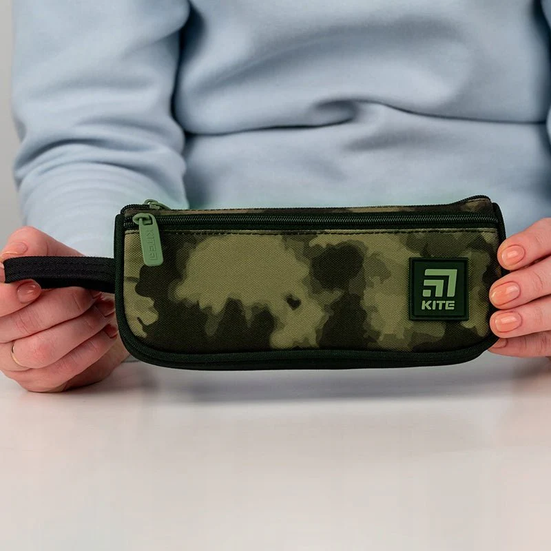 Piórnik dwukomorowy chłopięcy dla młodzieży khaki - Image 2