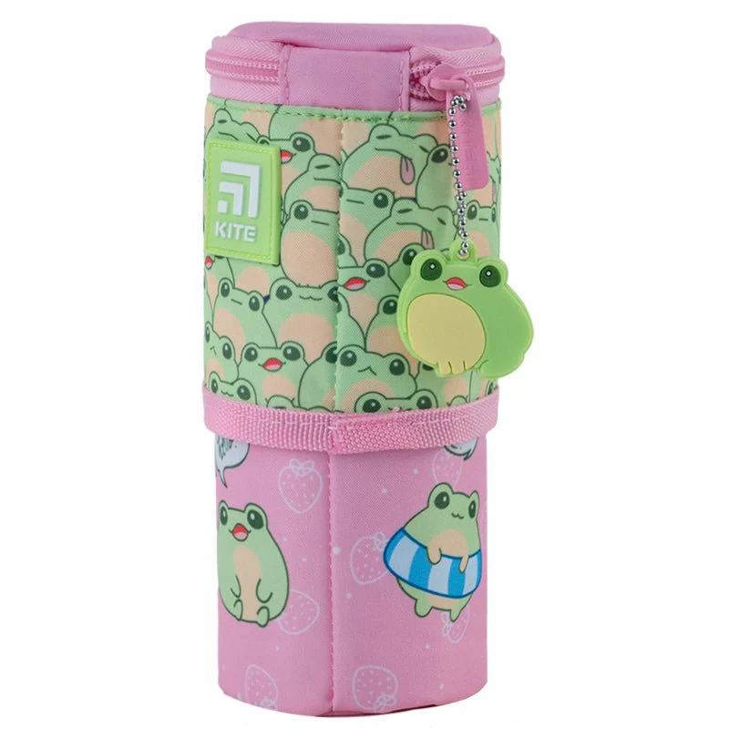 Piórnik saszetka Kite Cute Frogs tuba szkolny dla dziewczynek różowy żabki