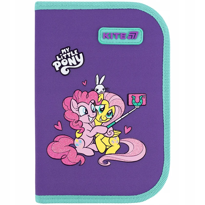 Piórnik szkolny z wyposażeniem dla dziewczynek fioletowy My Little Pony Kite