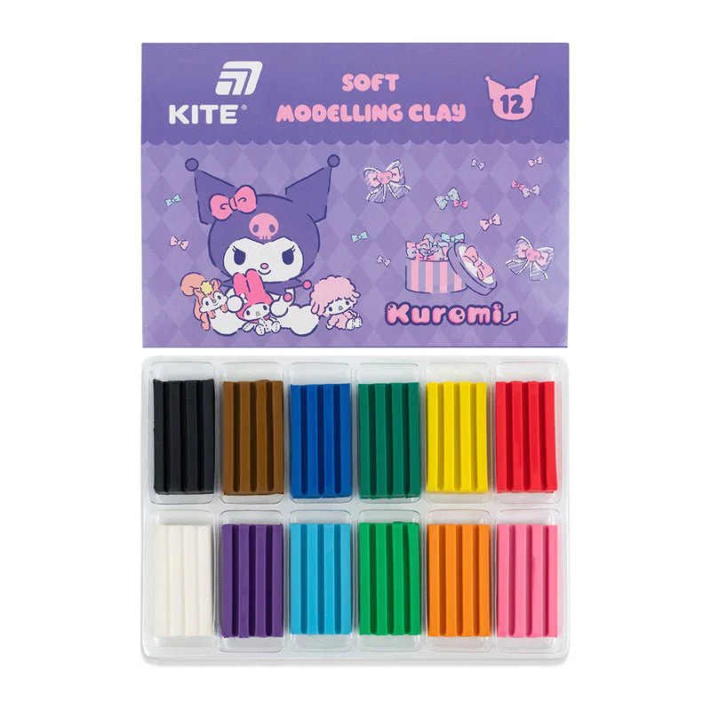 Plastelina 12 Kolorów szkolna dla dzieci Kuromi Kite