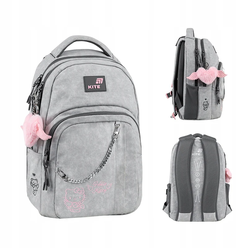 Stylowy plecak młodzieżowy szkolny Kite Hello Kitty z łańcuszkiem i brelokiem 9-12 lat - Image 15