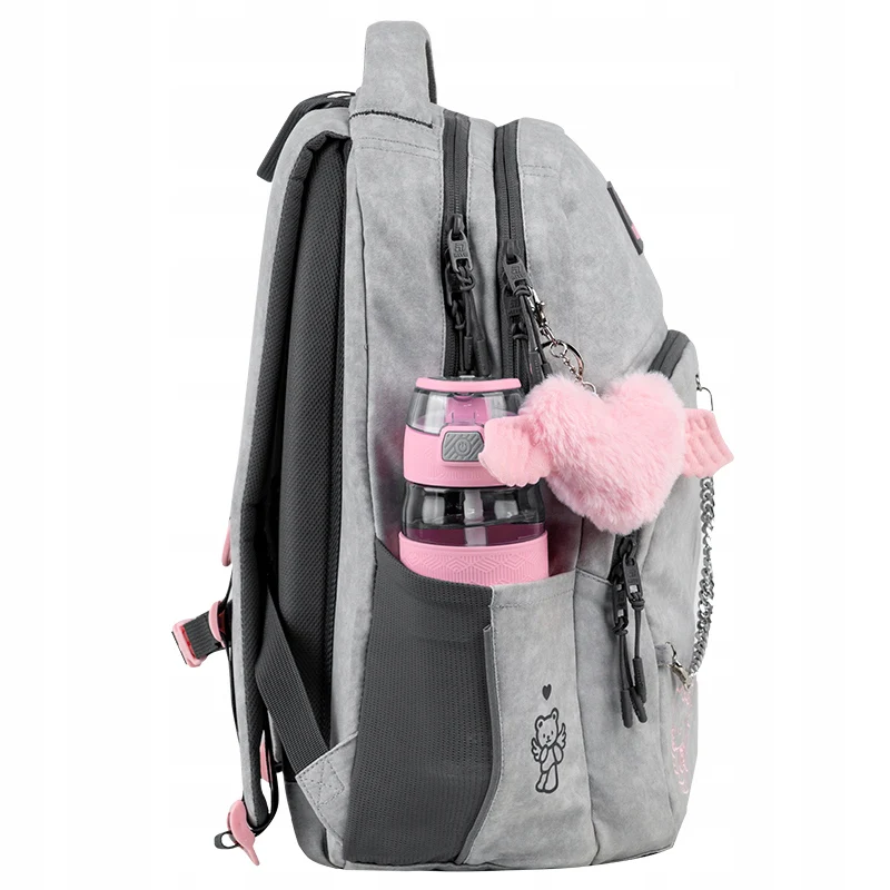 Stylowy plecak młodzieżowy szkolny Kite Hello Kitty z łańcuszkiem i brelokiem 9-12 lat - Image 6