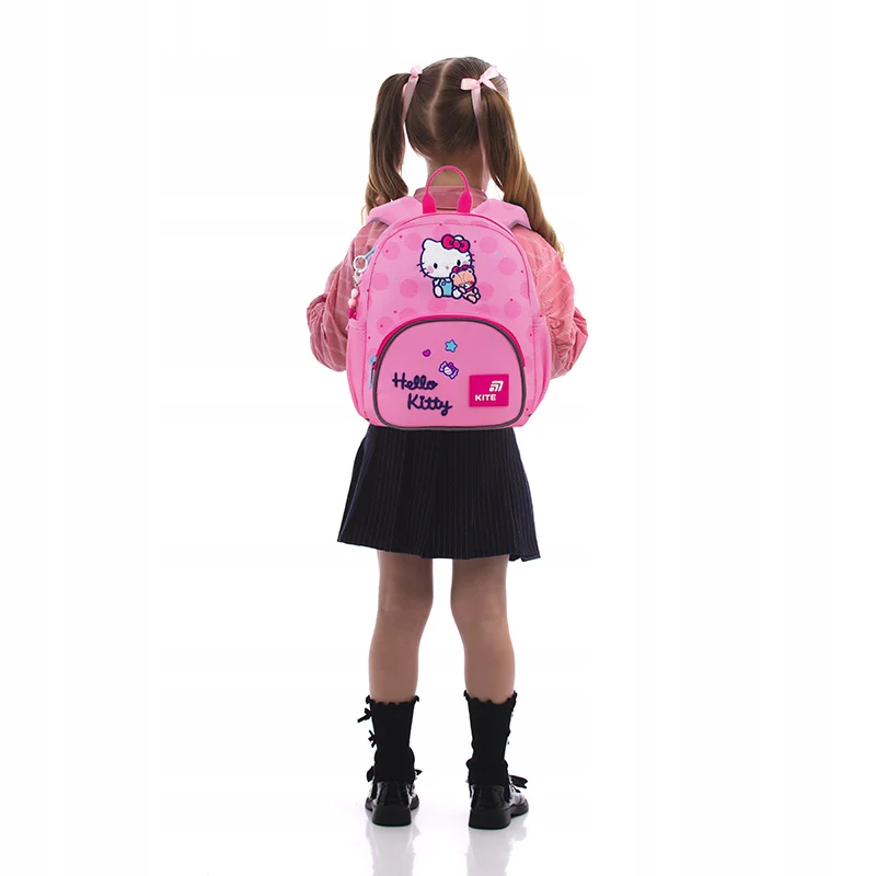 Plecak przedszkolny Kite Hello Kitty dla dziewczynki, różowy z brelokiem - Image 9