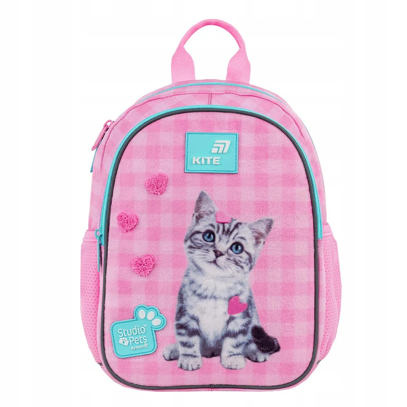 Plecak przedszkolny Kite Studio Pets dla dziewczynek lekki różowy z kotkiem