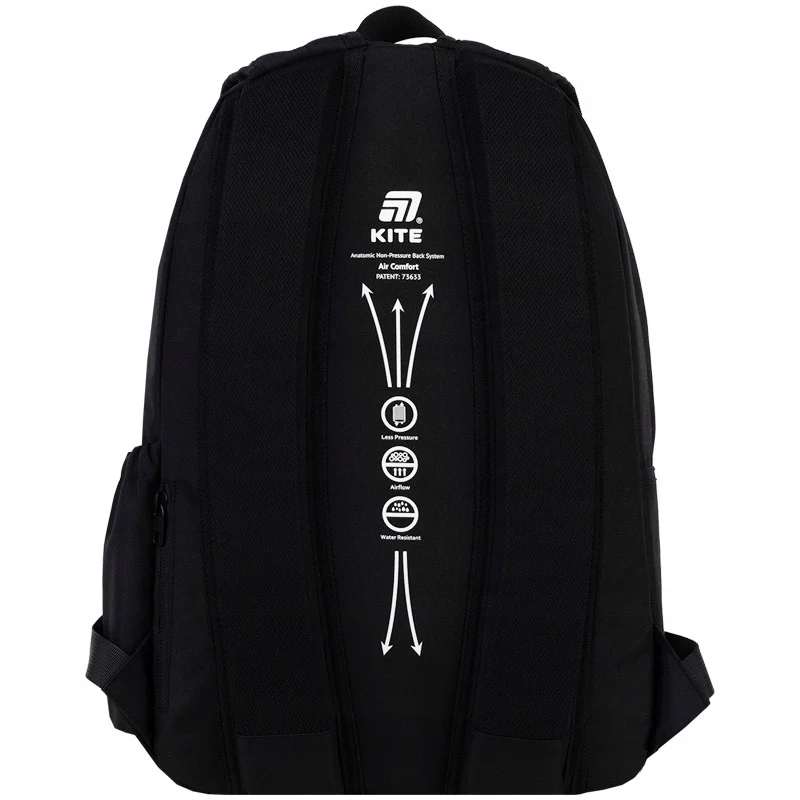 Plecak szkolny dla nastolatków 13-17 lat czarny anatomiczne plecy Kite Black - Image 4