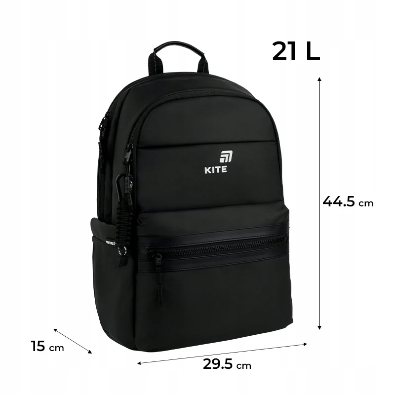 Plecak młodzieżowy miejski czarny Kite Black - Image 3