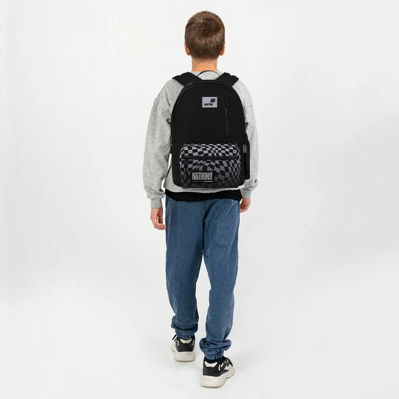 Plecak szkolny młodzieżowy Kite Education teens Nothing Impossible czarny z organizerem i systemem Air Comfort - Image 16