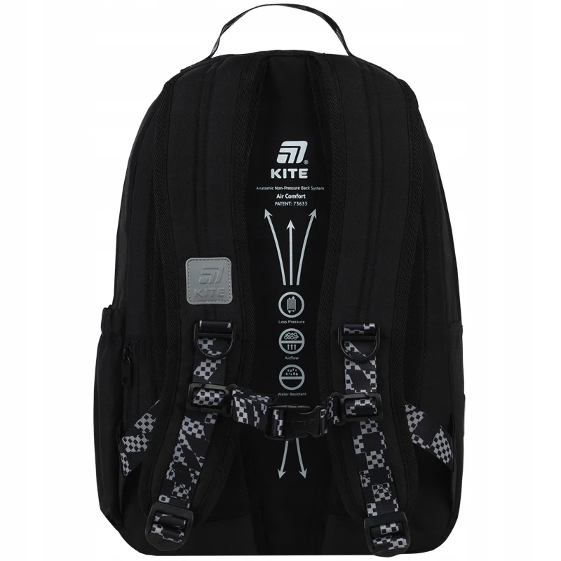 Plecak szkolny młodzieżowy Kite Education teens Nothing Impossible czarny z organizerem i systemem Air Comfort - Image 6
