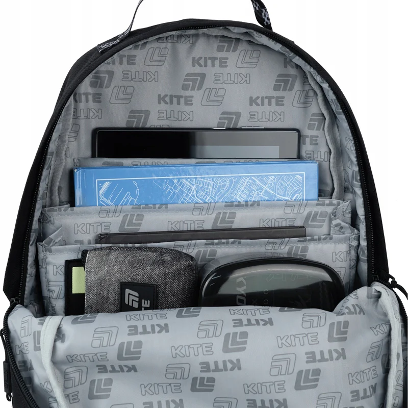 Plecak szkolny młodzieżowy Kite Education teens Nothing Impossible czarny z organizerem i systemem Air Comfort - Image 7