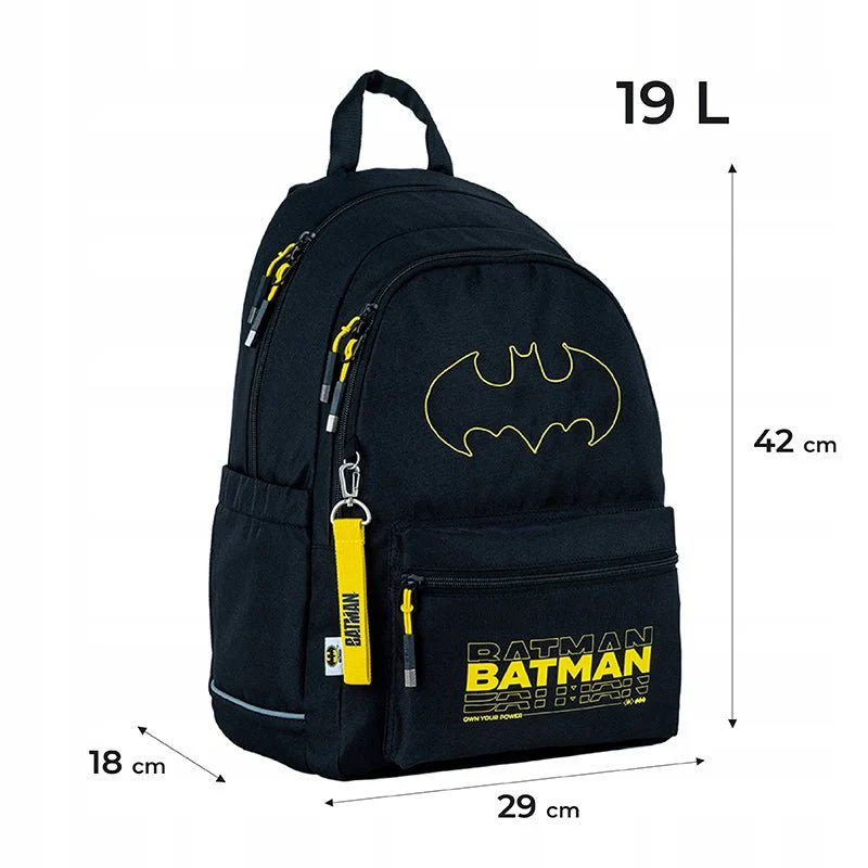 Plecak szkolny dwukomorowy ortopedyczny 9-12 lat z oświetleniem LED DC Batman Kite - Image 14