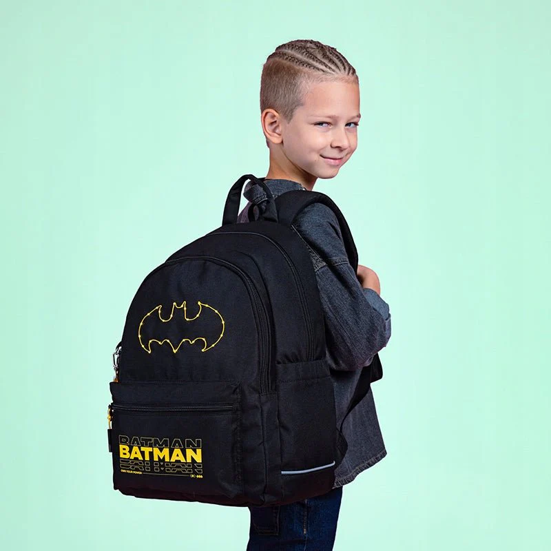 Plecak szkolny dwukomorowy ortopedyczny 9-12 lat z oświetleniem LED DC Batman Kite - Image 2