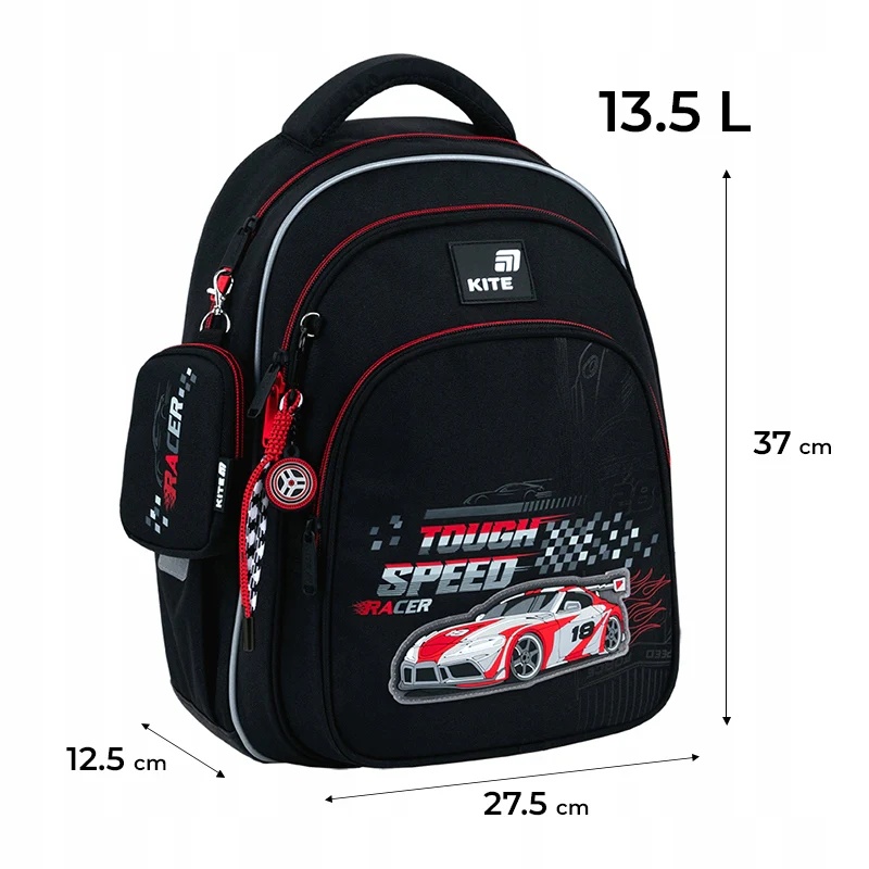 Plecak szkolny ortopedyczny dla chłopca 6-8 lat ergonomiczny Kite Speed Racer - Image 3