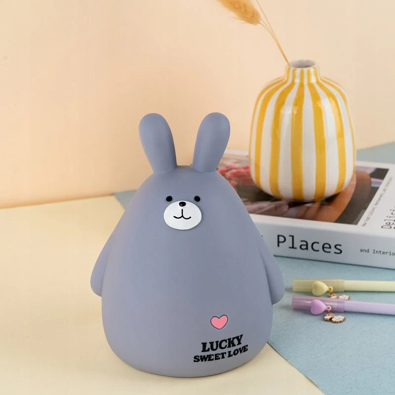Skarbonka dla dzieci plastikowa otwierana szary królik Kite Grey Bunny - Image 2