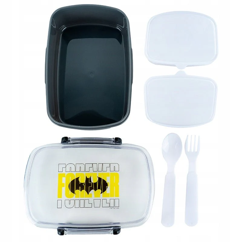 Lunchbox do szkoły ze sztućcami 2 komory 750 ml DC Batman - Image 3