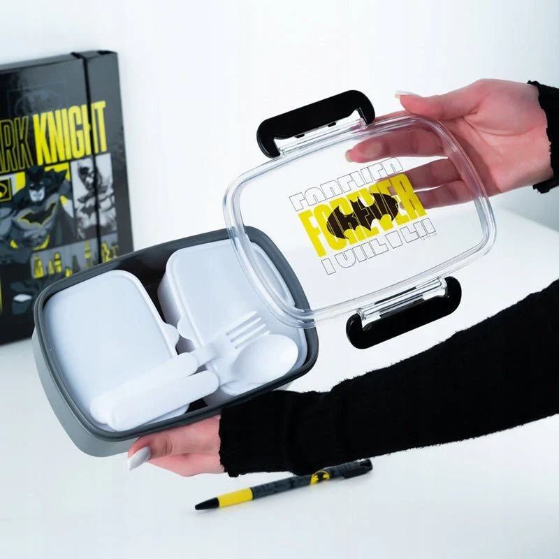Lunchbox do szkoły ze sztućcami 2 komory 750 ml DC Batman - Image 8