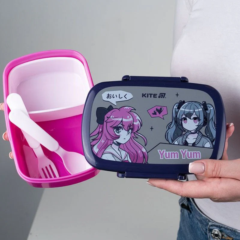 Lunchbox Śniadaniówka ze Sztućcami 750 ml Anime Girl Kite - Image 2
