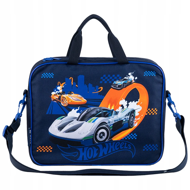 Teczka materiałowa torba A4 dla chłopca Hot Wheels niebieska