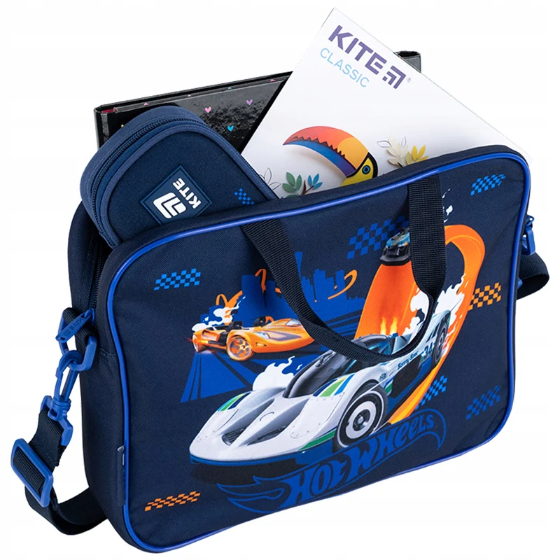 Teczka materiałowa torba A4 dla chłopca Hot Wheels niebieska - Image 6