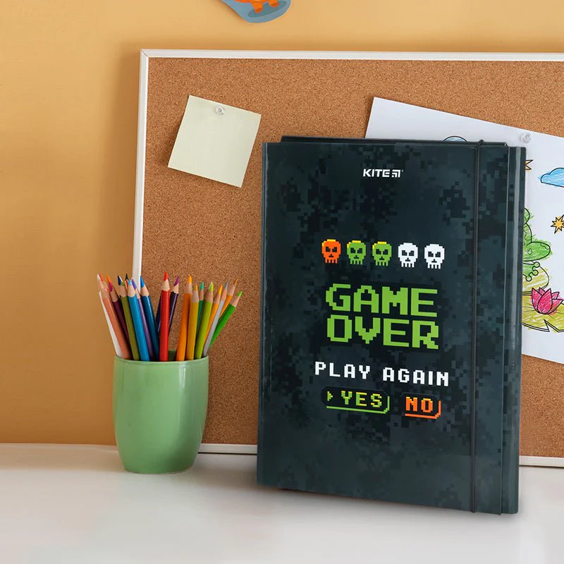 Teczka z gumką A4 czarna Game Over - Image 3