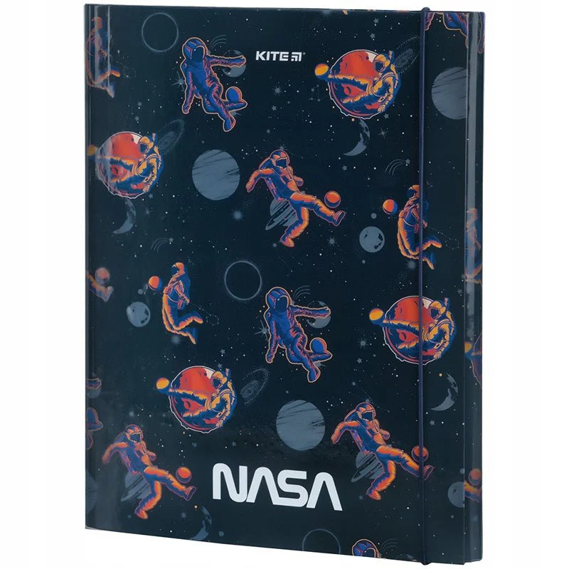 Teczka z gumką A4 czarna Nasa