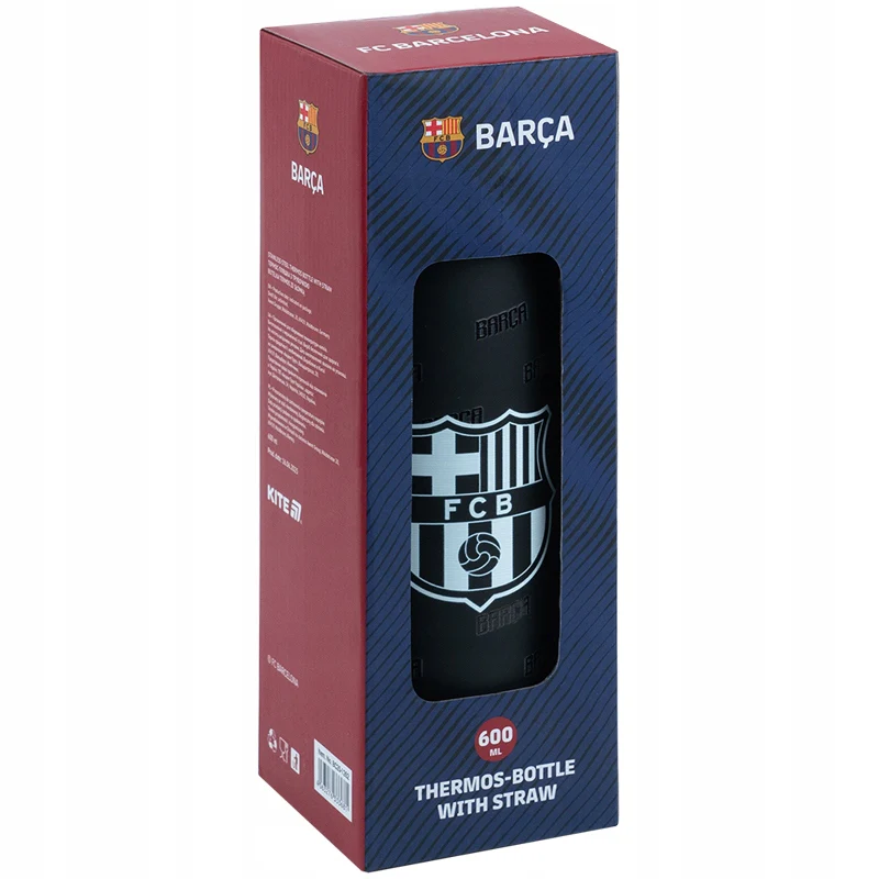 Termos dla chłopców FC Barcelona 600 ml ze słomką Kite - Image 6