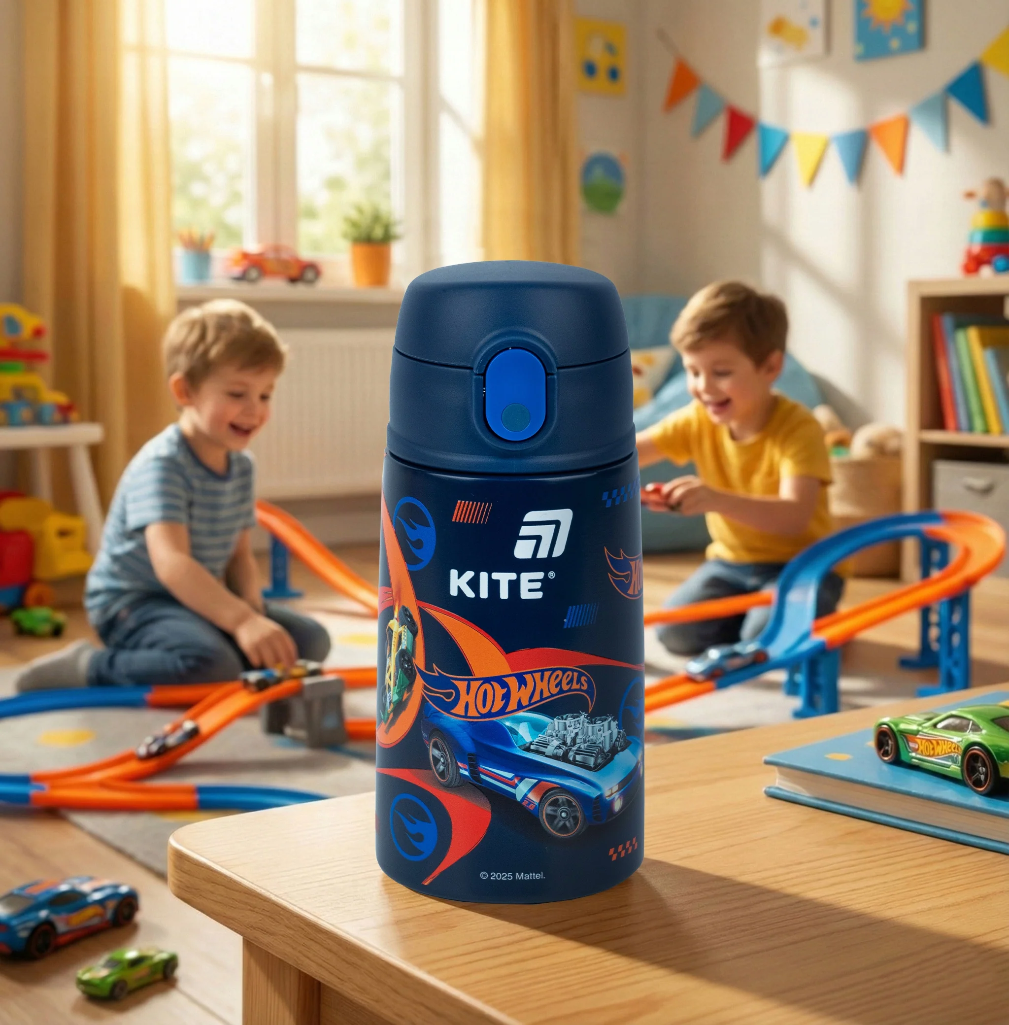Termos dla chłopców z uchwytem i słomką Hot Wheels 400 ml Kite - Image 2