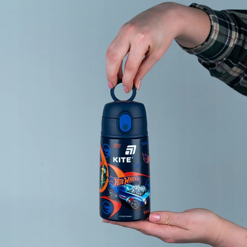 Termos dla chłopców z uchwytem i słomką Hot Wheels 400 ml Kite - Image 4