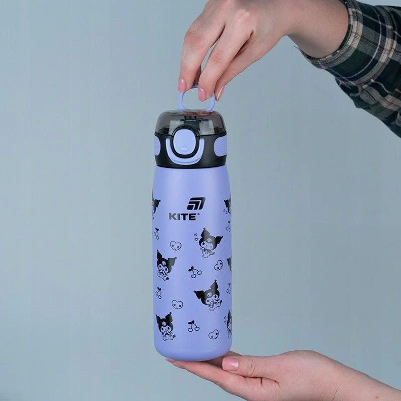Termos dla dzieci Kuromi ze slomka i uchwytem 600 ml Kite - Image 2