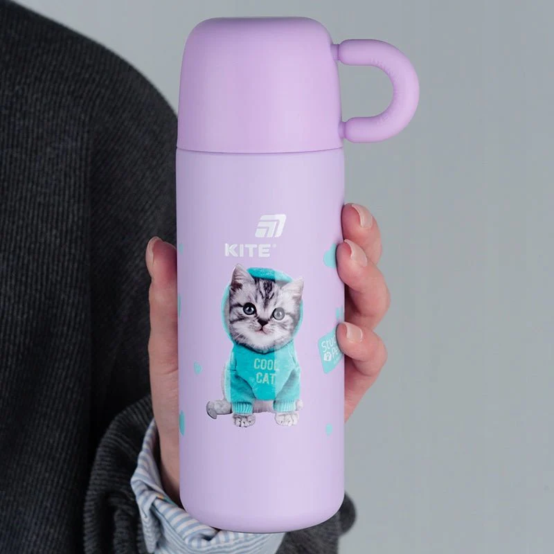 Termos z kubkiem dla dzieci metalowy 480 ml Studio Pets - Image 2