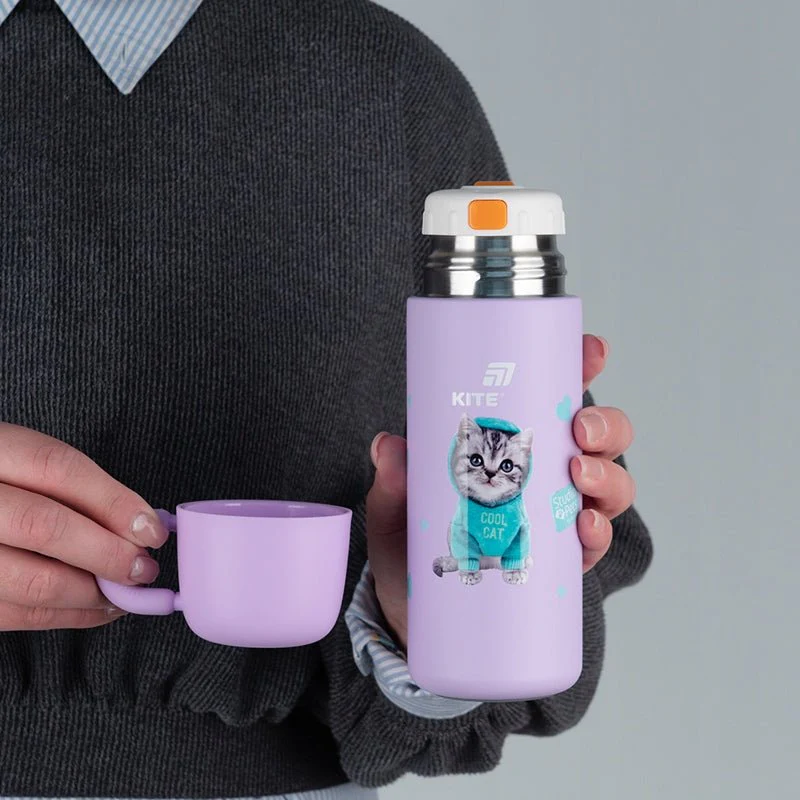 Termos z kubkiem dla dzieci metalowy 480 ml Studio Pets - Image 4