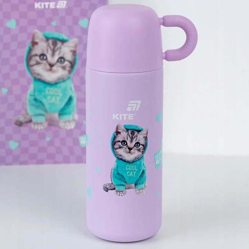 Termos z kubkiem dla dzieci metalowy 480 ml Studio Pets - Image 5