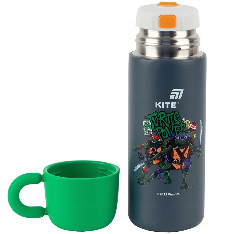 Termos z kubkiem dla chłopców metalowy 480 ml Ninja Turtles - Image 3