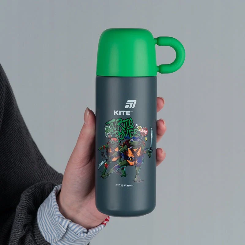Termos z kubkiem dla chłopców metalowy 480 ml Ninja Turtles - Image 4
