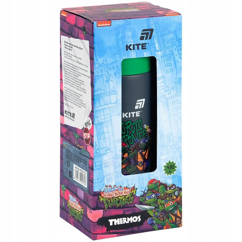 Termos z kubkiem dla chłopców metalowy 480 ml Ninja Turtles - Image 8