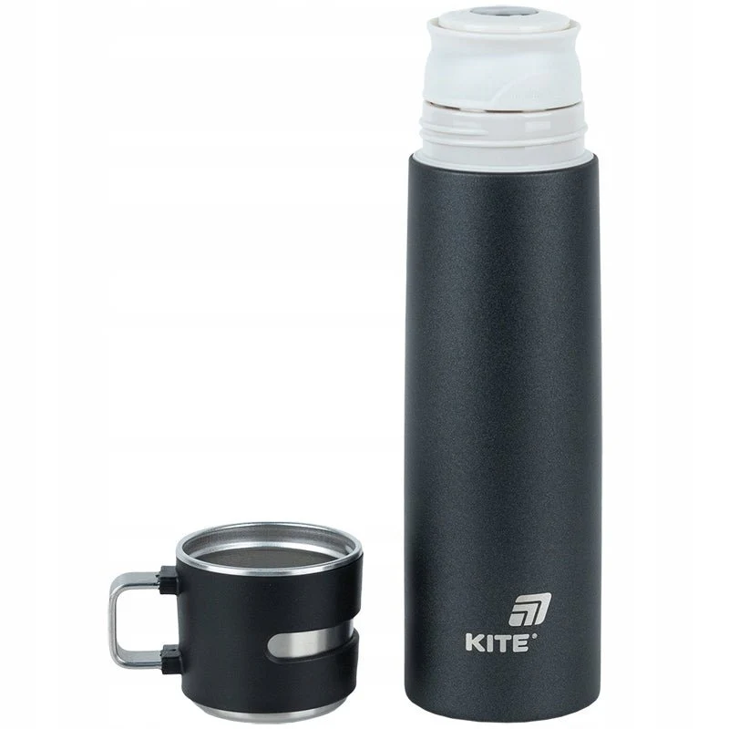 Termos z kubkiem metalowy 500 ml czarny - Image 4