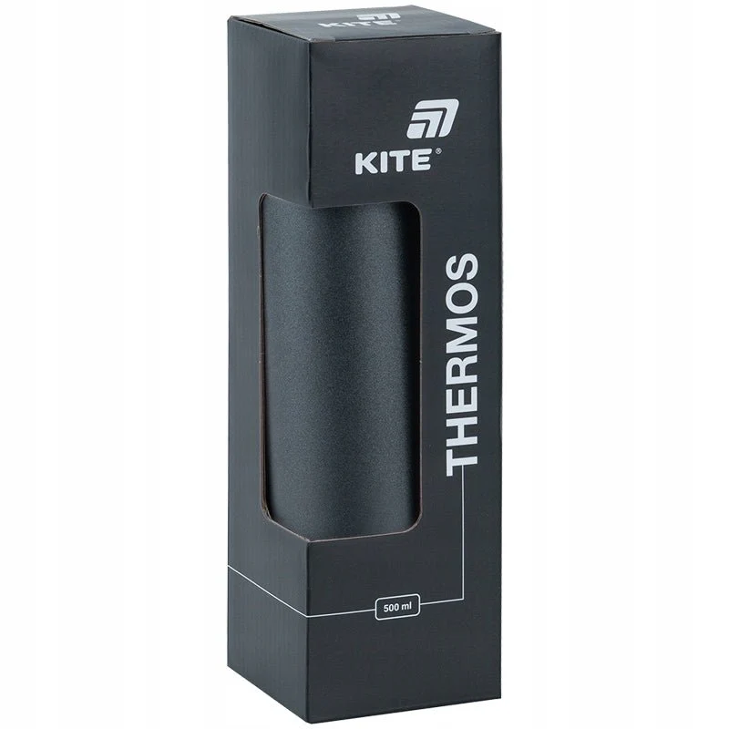 Termos z kubkiem metalowy 500 ml czarny - Image 6