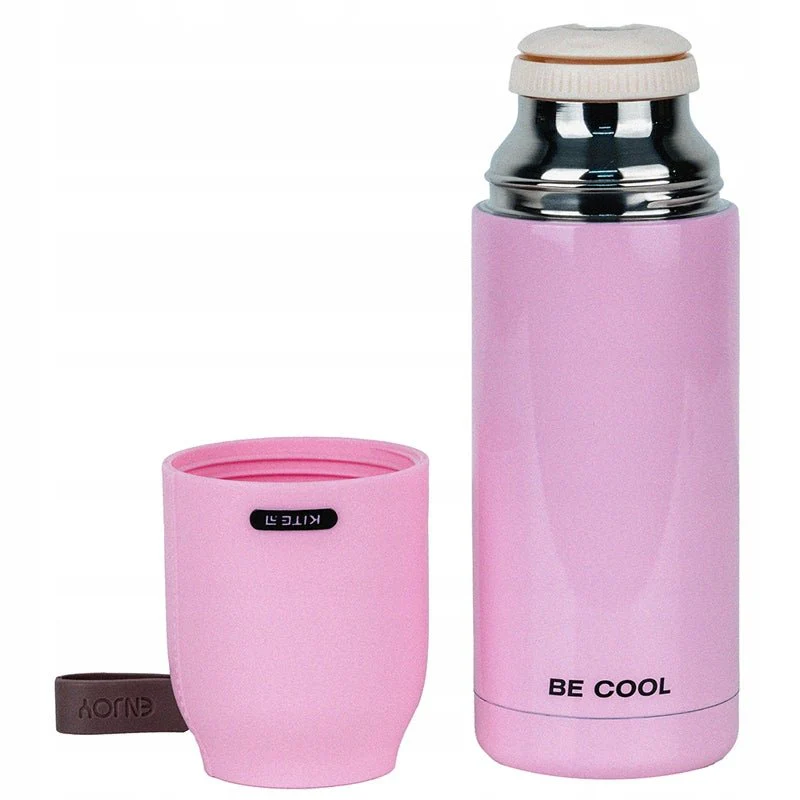 Termos z kubkiem metalowy 350 ml różowy - Image 3