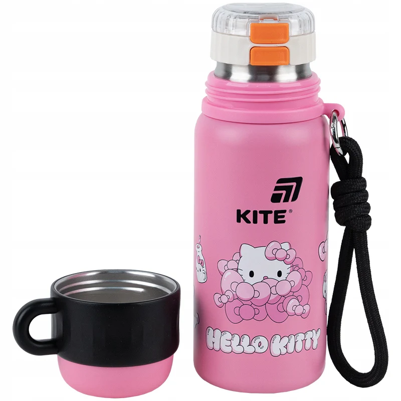 Termos z kubkiem i słomką różowy dla dzieci Hello Kitty 500 ml - Image 8