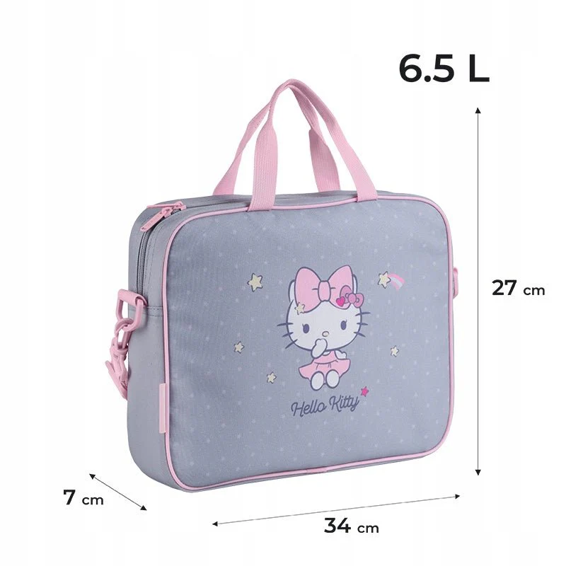 Torba na dokumenty teczka materialowa A4 Hello Kitty szary Kite - Image 4