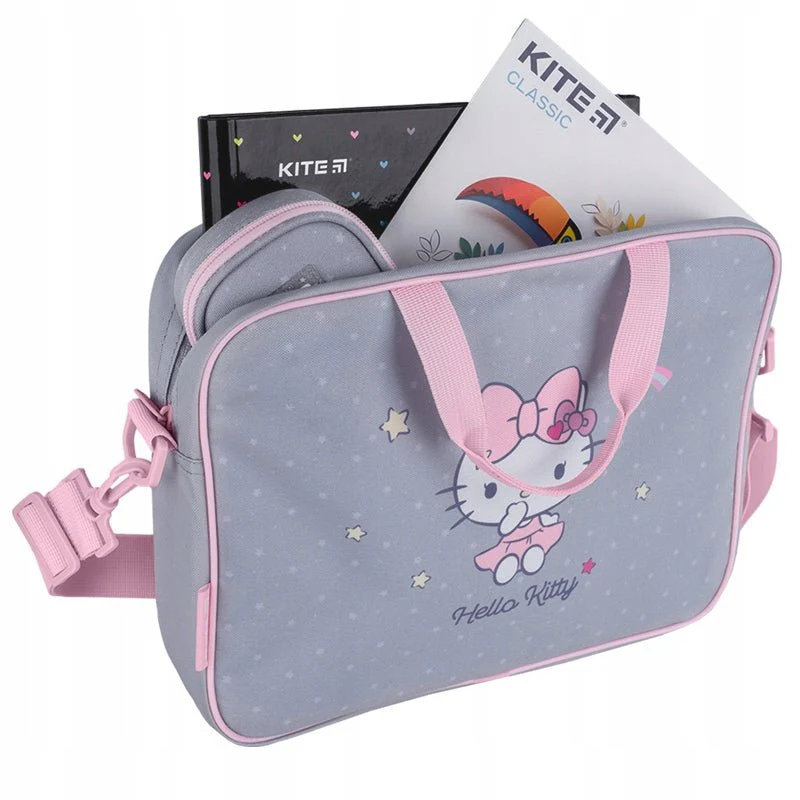 Torba na dokumenty teczka materialowa A4 Hello Kitty szary Kite - Image 6