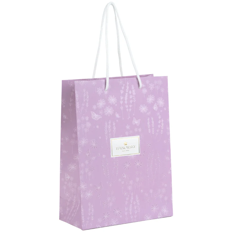 Torba prezentowa Morning Dew Turnowsky 18x24x8 cm fioletowa w kwiaty