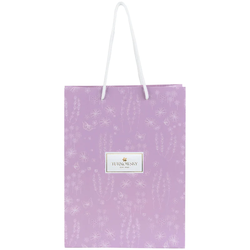 Torba prezentowa Morning Dew Turnowsky 18x24x8 cm fioletowa w kwiaty - Image 2