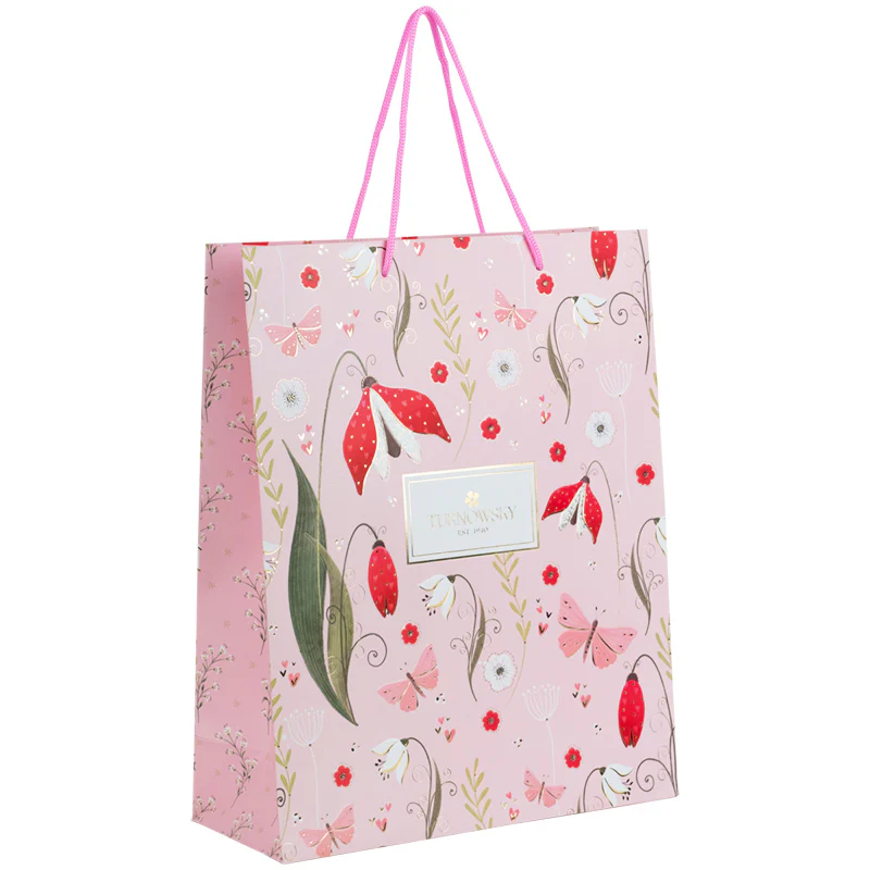 Torba prezentowa Secret Garden Turnowsky 26x32x12 cm różowa w kwiaty