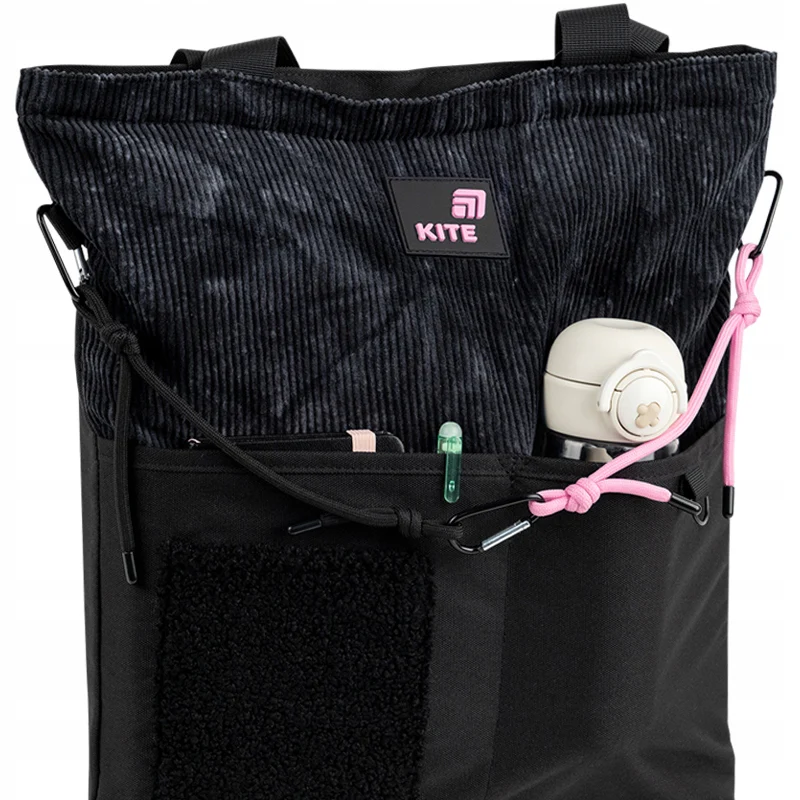 Torba shopper szkolna czarna dla dziewczyn na spacer i trening - Image 9