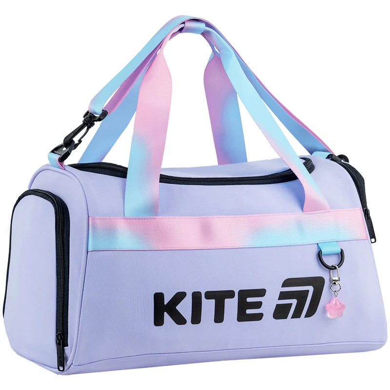 Torba sportowa dla dziewczynki z oddzielną komorą na obuwie i regulowanym paskiem Kite Shine On